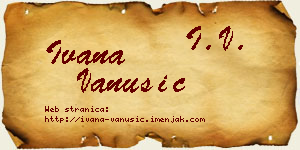Ivana Vanušić vizit kartica